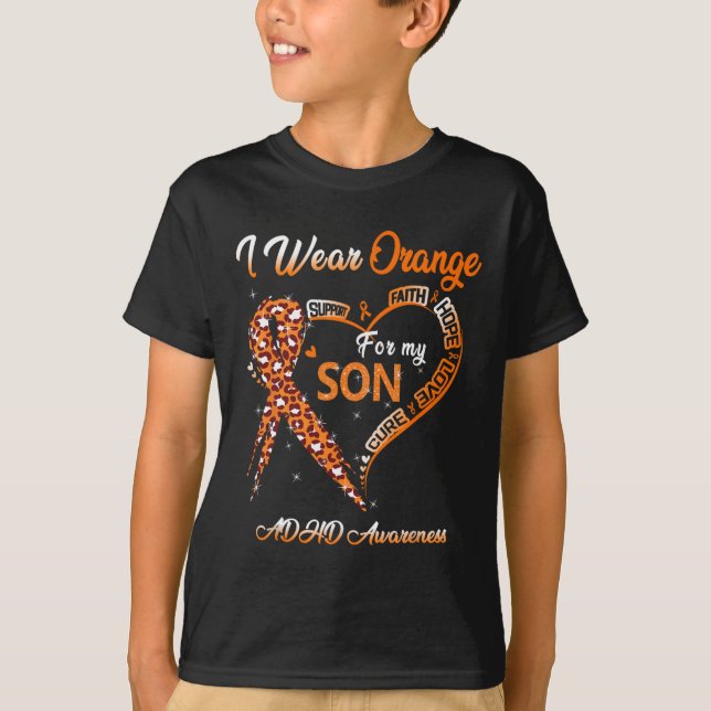 Camiseta Eu Visto Laranja Para O Meu Filho E Fita De Consci (Frente)