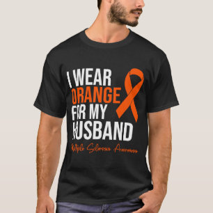 Camiseta Eu Visto Laranja Para O Meu Marido MS Warrior Mult