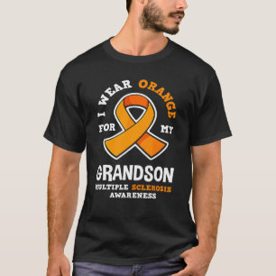 Camiseta Eu Visto Laranja Para O Meu neto Múltiplo Escelros