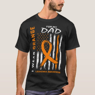 Camiseta Eu Visto Laranja Para O Meu Pai Leucemia Conscient