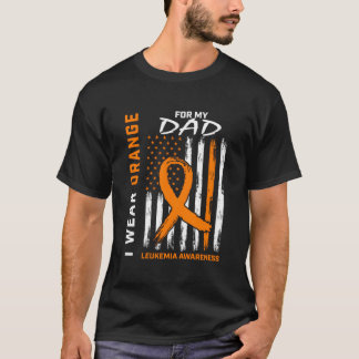 Camiseta Eu Visto Laranja Para O Meu Pai Leucemia Conscient