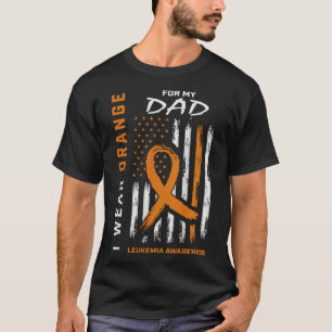 Camiseta Eu Visto Laranja Para O Meu Pai Leucemia Conscient