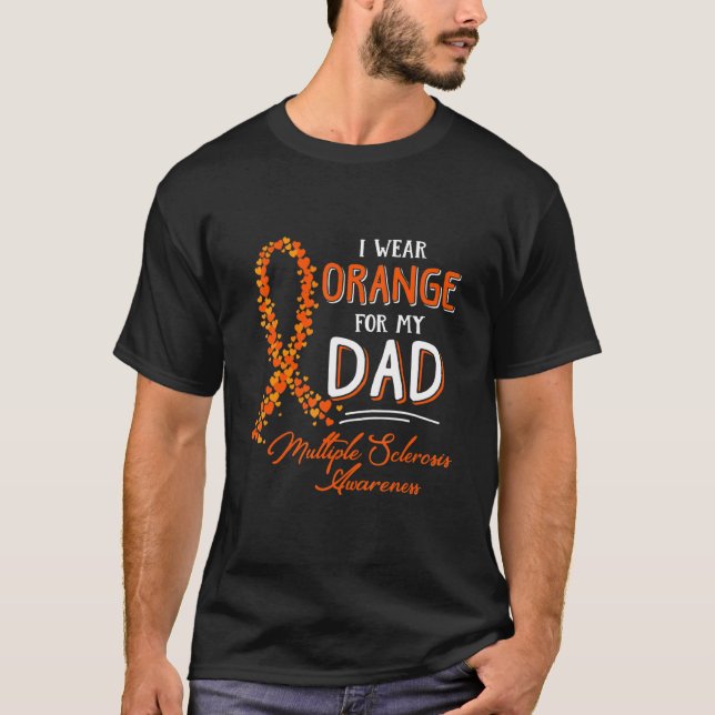 Camiseta Eu Visto Laranja Para O Meu Pai Sensibilização (Frente)