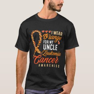 Camiseta Eu Visto Laranja Para O Meu Tio Leukemia Cancer Aw