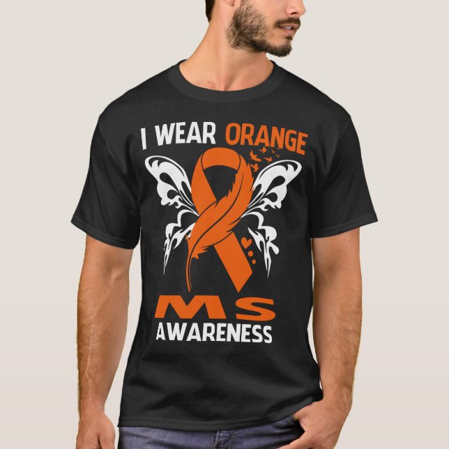 Camiseta Eu Visto Laranja Para Sensibilização Da MS (Frente)