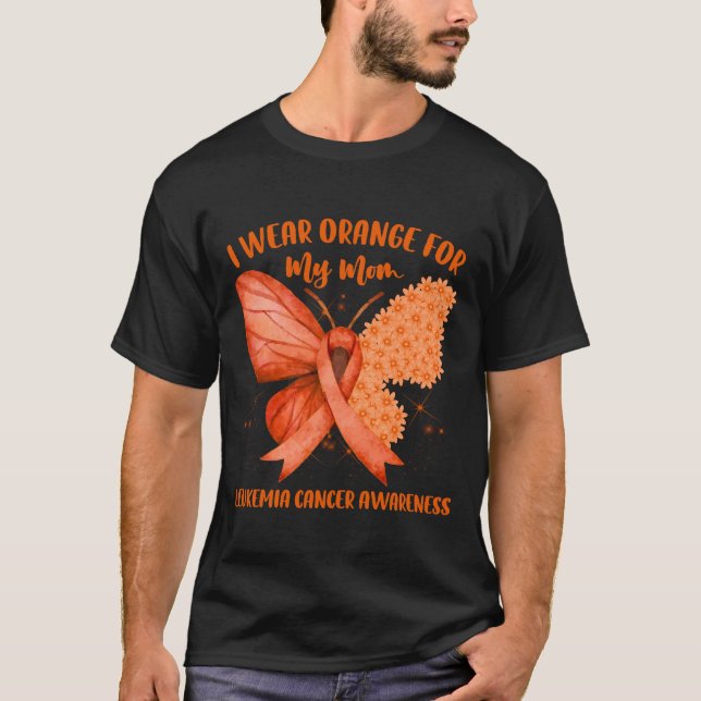 Camiseta Eu Visto Leucemia Laranja Leucemia Cancer Consciên (Frente)
