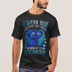Camiseta Eu Visto memória azul madrinha Cancer de Colon