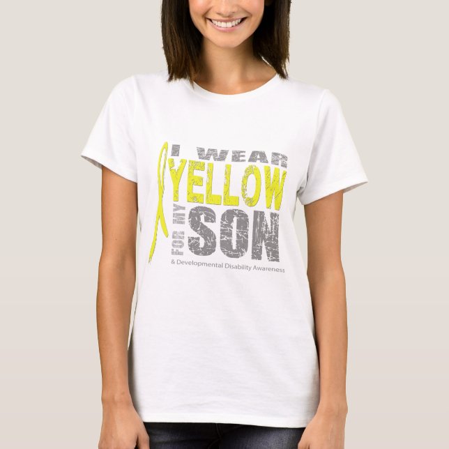 Camiseta Eu visto o amarelo para meu filho (Frente)