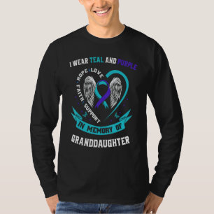 Camiseta Eu Visto o Atenção ao Suicídio da Avô Teal e Roxa
