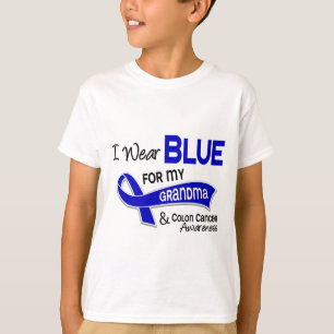 Camiseta Eu visto o azul para meu cancro do cólon da avó 