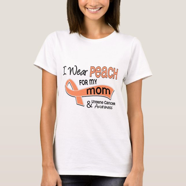 Camiseta Eu visto o cancer uterina da mamã do pêssego 42 (Frente)