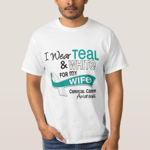 Camiseta Eu visto o cancro do colo do útero da esposa do
