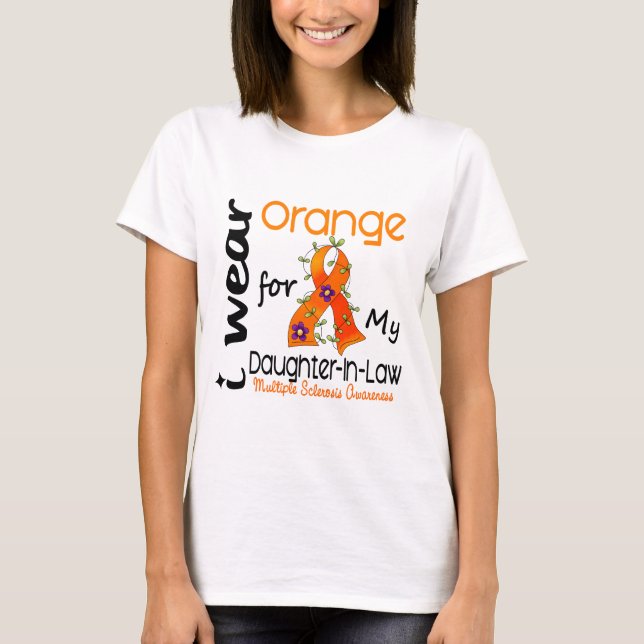 Camiseta Eu visto o múltiplo Scler do MS da nora da laranja (Frente)