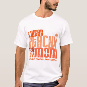 Camiseta Eu visto o pêssego para meu cancer uterina da mamã