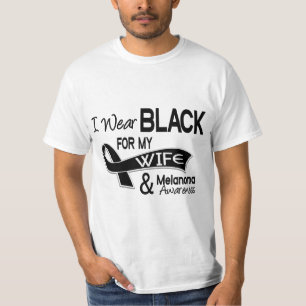 Camiseta Eu visto o preto para minha melanoma da esposa 42
