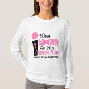 Camiseta Eu visto o rosa para meu cancro da mama da cunhada