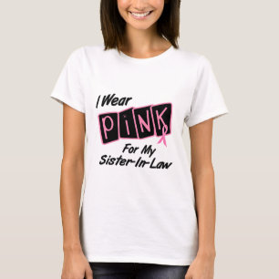 Camiseta Eu visto o rosa para meu CANCRO DA MAMA T da