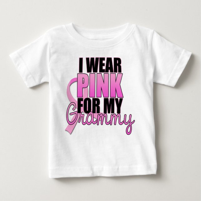 Camiseta Eu visto o rosa para meu Grammy - cancro da mama (Frente)
