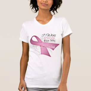 Camiseta Eu visto o rosa para minha consciência do cancro