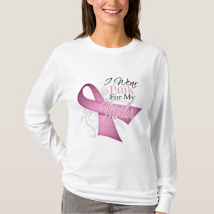 Camiseta Eu visto o rosa para minha consciência do cancro