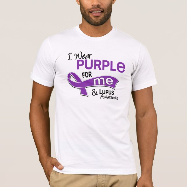 Camiseta Eu visto o roxo para mim o lúpus 42 (Frente)