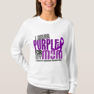 Camiseta Eu visto o roxo para minha doença de Crohn da mam