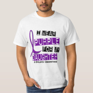 Camiseta Eu visto o roxo para minha epilepsia da filha 37
