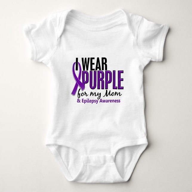 Camiseta Eu visto o roxo para minha epilepsia da mamã 10 (Frente)