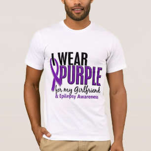 Camiseta Eu visto o roxo para minha epilepsia do namorada