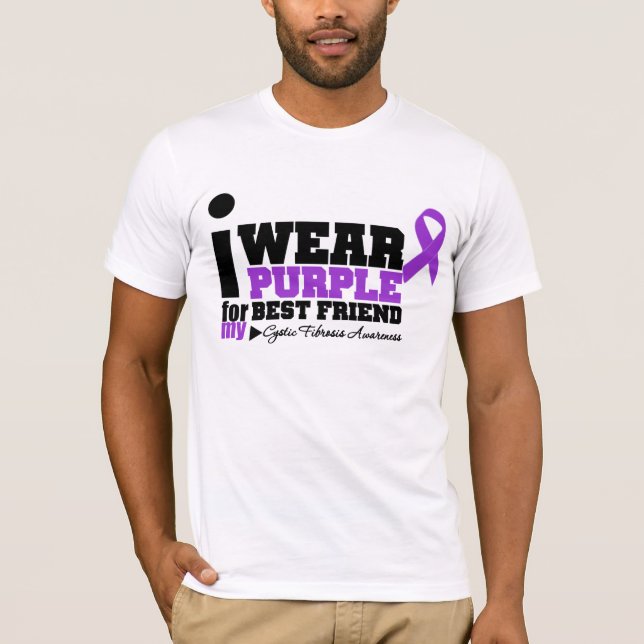 Camiseta Eu visto o roxo para minha fibrose cística do (Frente)