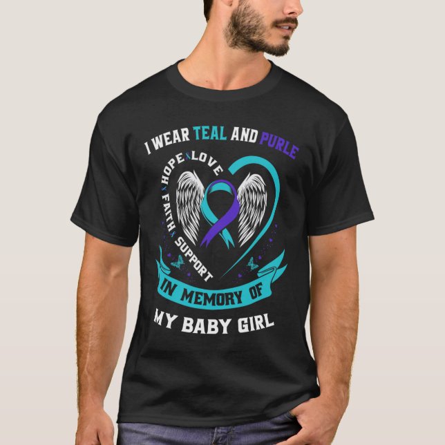 Camiseta Eu Visto O Teal E Roxo Bebê, A Sensibilização (Frente)