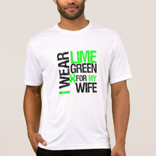 Camiseta Eu visto o verde limão para meu linfoma da esposa