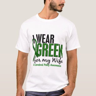 Camiseta Eu visto o verde para minha paralisia cerebral da