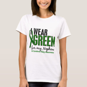 Camiseta Eu visto o verde para minha paralisia cerebral do