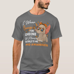 Camiseta Eu Visto Óculos de Consciência Laranja de TDAH Ele