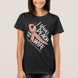 Camiseta Eu Visto Peach Para A Minha Consciência Do Cancer 