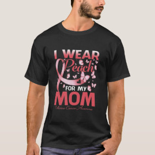 Camiseta Eu Visto Peach Para Minha Mãe Cancer Uterina Sensi