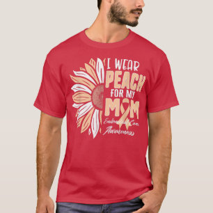 Camiseta Eu Visto Peach Para O Meu Cancer Endometrial Mmmmm