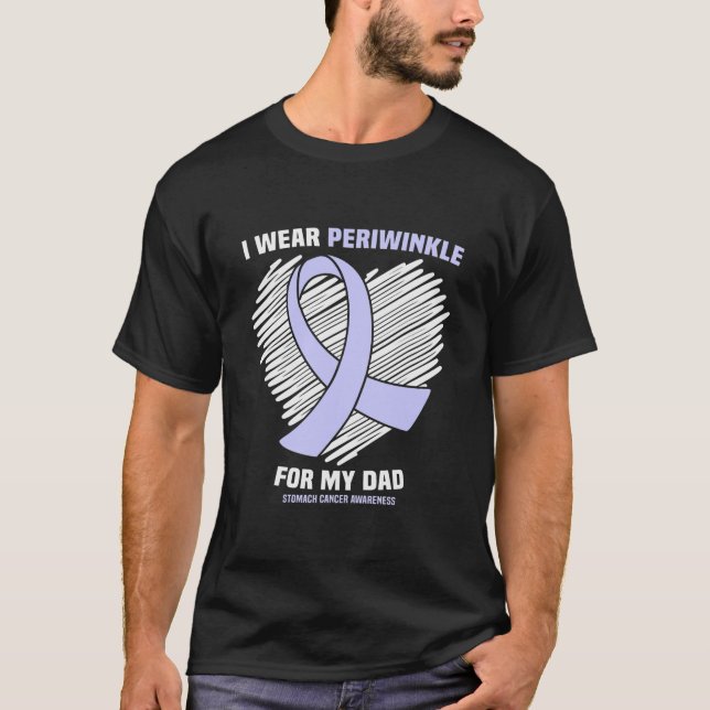 Camiseta Eu Visto Pergueiro Para Meu Cancer De Estômago Pai (Frente)