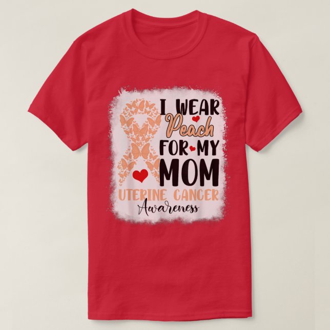 Camiseta Eu Visto Pêssego Para A Minha Mãe Conhecer Cancer  (Frente do Design)