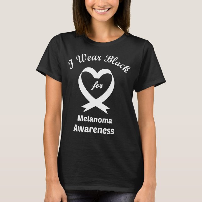 Camiseta Eu Visto Preto Para A Consciência De Melanoma (Frente)