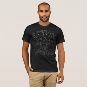 Camiseta Eu Visto Preto Para O Meu Pai, Melanoma, Personali