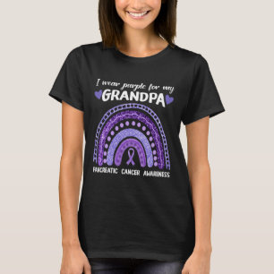 Camiseta Eu Visto Púrpura Para O Meu Avô Câncer de pâncreas