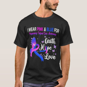 Camiseta Eu Visto Rosa E Azul Para A Perda De Criança De Gr