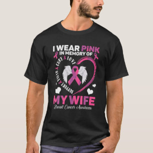 Camiseta Eu Visto Rosa Em Memória Da Minha Mulher Cancer Da