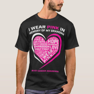 Camiseta Eu Visto Rosa Em Memória De Minha Avó Cancer De Ma