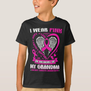 Camiseta Eu Visto Rosa Em Memória De Minha Avó Cancer De Ma