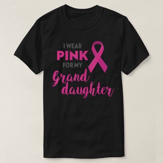 Camiseta Eu Visto Rosa Para A Consciência Da Minha Neta (Frente do Design)
