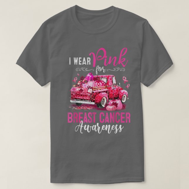 Camiseta Eu Visto Rosa Para A Consciência Do Cancer Da Mama (Frente do Design)