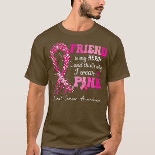 Camiseta Eu Visto Rosa Para A Consciência Do Meu Amigo Canc